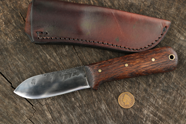 Aged Oak, Kephart, Vintage Kephart, Kephart Reproductions, Custom Kephart Knife, Lucas Forge Kephart Knives, Camping Knife, Small Hunting Knife