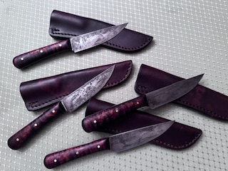 Custom Steak Knives, Custom Kitchen Knives, Lucas Forge, Hunting Knives