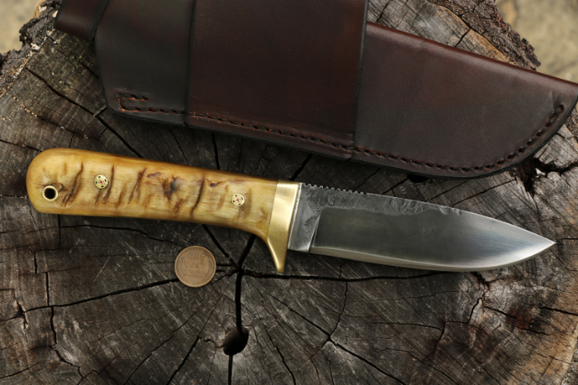 Classic Hunter, Classic Hunting Knife, Lucas Forge, Hand Forged Knives, Outdoor Belt Knife, Frontier Knives, Heirloom Knife