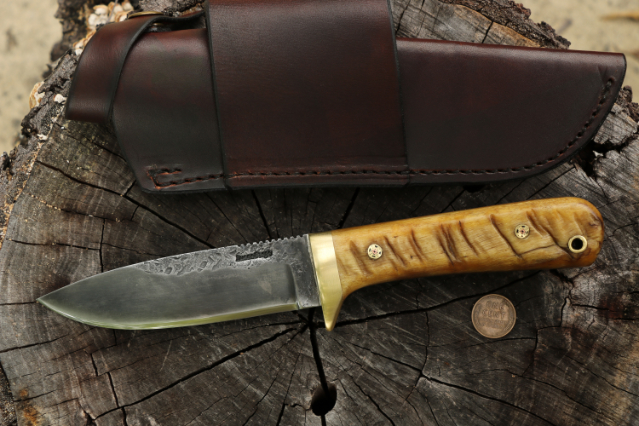 Classic Hunter, Classic Hunting Knife, Lucas Forge, Hand Forged Knives, Outdoor Belt Knife, Frontier Knives, Heirloom Knife