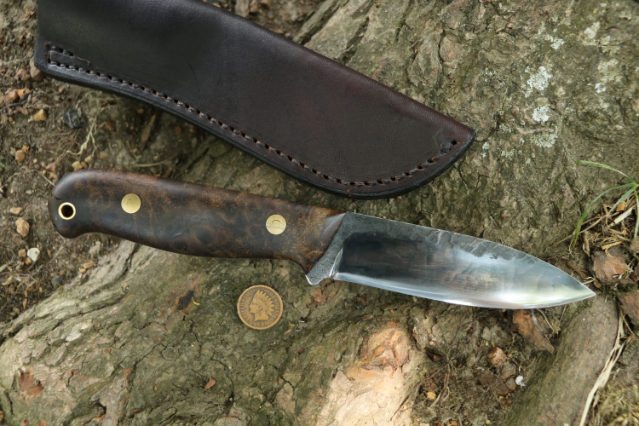 Bush Knife, Custom Hunting Knives, Lucas Forge, Camping Knife, Outdoor Belt Knife, Hand Forged Knives