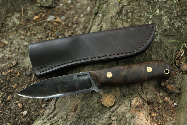 Bush Knife, Custom Hunting Knives, Lucas Forge, Camping Knife, Outdoor Belt Knife, Hand Forged Knives