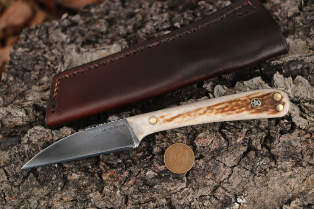 Lone Star Desk Knife, Desk Knife, Custom Letter Opener, Custom Hunting Knives, Lucas Forge, Antler Handled Knife