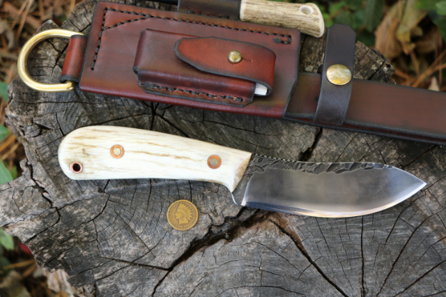 Woodsman Nessmuk, Trekker Knife Sheath, Hunting Knives, Custom Hunting Knives, Forged Knives