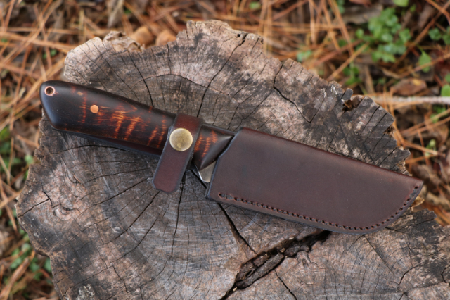 Mini Jaguar, Jaguar Knife, Lucas Forge, Custom Hunting Knives, High Carbon Fixed Blade Hunting Knife, USA Made Knives
