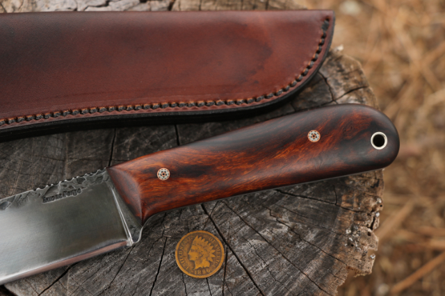 Hammer Forged Hunting Knife, Hunting Knife, Custom Hunting Knives, Powder River Knife, Elk Hunting Knife, Ironwood Handled Knife, High Carbon Steel Knife, Lucas Forge