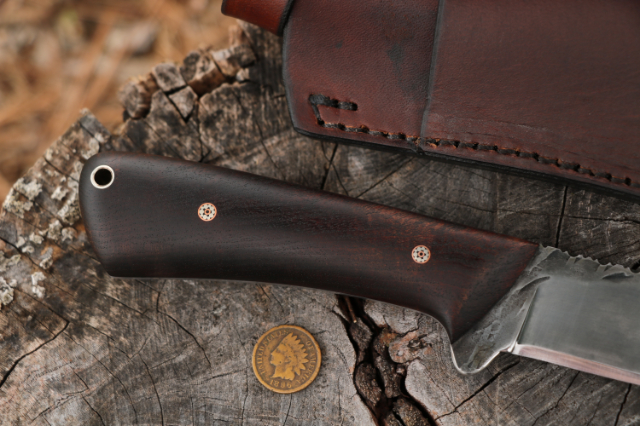 Mesquite Handled Knives, Mesquite Gifts, Texas Knife, Lucas Forge, Custom Hunting Knives, Elk River Hunter, Elk Hunting Knife, Field Dressing Knife