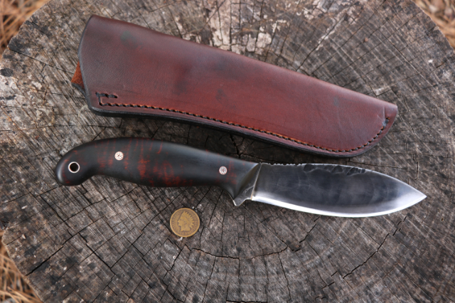 Hammer Forged Hunting Knives, Hand Forged Knives, USA Knifemaker, Lucas Forge, Bushcraft Knife, Jack Pine Special, Willow Leaf Knife, Canadian Belt Knife, Lucas Forge