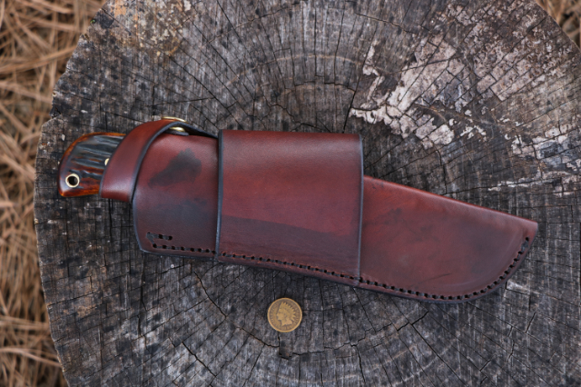 Vintage Nessmuk, Nessmuk Knife, Hunting Knives, Custom Hunting Knives, Lucas Forge, Belt Knife, Horizontal Knife Sheath, Hammer Forged Knives, Hand Forged Knives