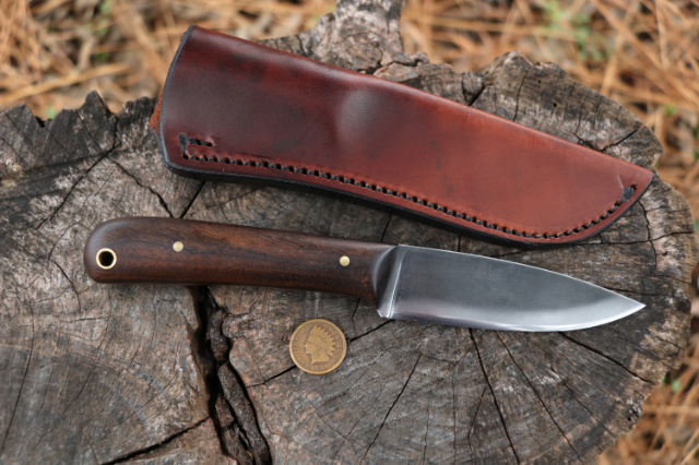 Stabilized Wood Knife, Lucas Forge, Large Frontier, Frontier Knives, Custom Hunting Knives, Camp Knives