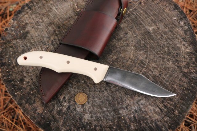 Old Guide, Hunting Knife, Belt Knife, Lucas Forge, Horizontal Sheath, Handmade Knives
