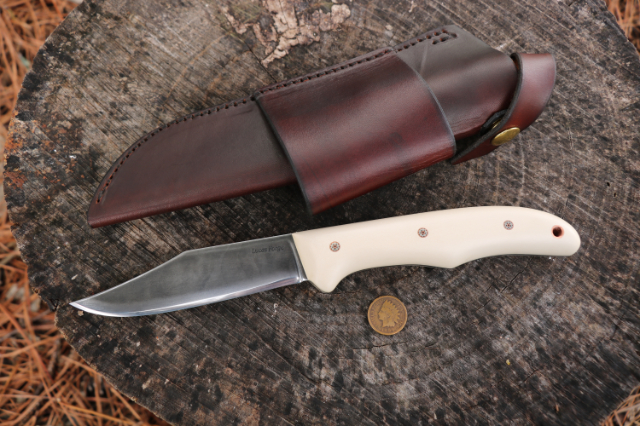 Old Guide, Hunting Knife, Belt Knife, Lucas Forge, Horizontal Sheath, Handmade Knives