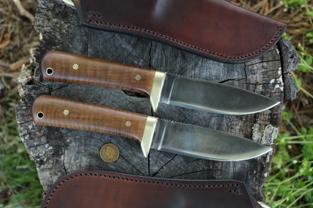 Classic Hunter Knife, Classic Hunting Knife, Lucas Forge, Custom Hunting Knives, Stabilized Wood Knives, Fancy Hunting Knives, Lucas Forge Knives, USA Made Knives, USA Made
