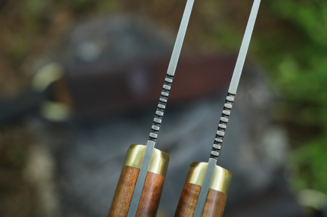 Classic Hunter Knife, Classic Hunting Knife, Lucas Forge, Custom Hunting Knives, Stabilized Wood Knives, Fancy Hunting Knives, Lucas Forge Knives, USA Made Knives, USA Made