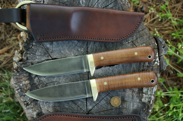 Classic Hunter Knife, Classic Hunting Knife, Lucas Forge, Custom Hunting Knives, Stabilized Wood Knives, Fancy Hunting Knives, Lucas Forge Knives, USA Made Knives, USA Made