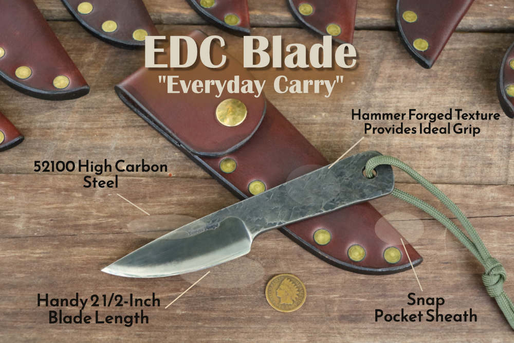 EDC Knife, EDC Blade, Hammer Forged EDC, Lucas Forge, Custom Hunting Knives